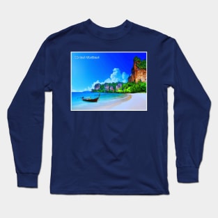 Phuket Thailand Bay Vintage Travel and Tourism Advertising Print Long Sleeve T-Shirt